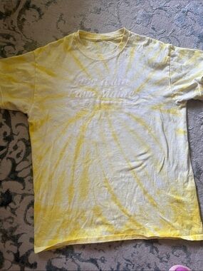 Tie-Dye Yellow Crewneck Graphic Tee just a boy from Maine